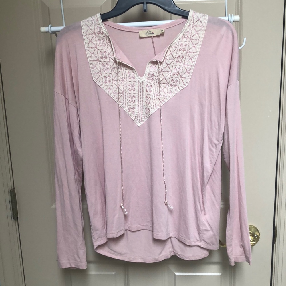 Long sleeve shirt with tassels